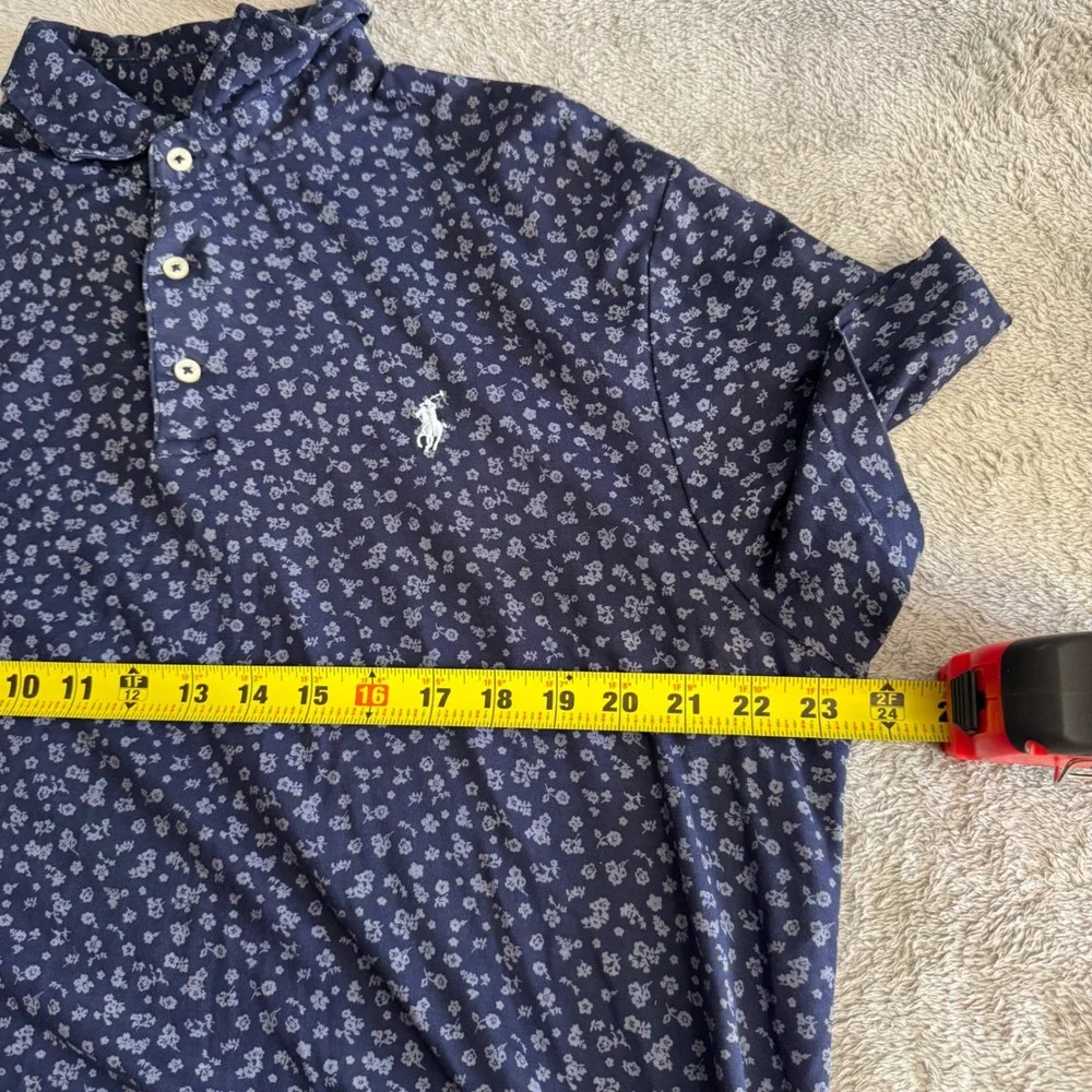 Polo‎ Ralph Lauren Polo Mens XL Navy Blue Floral Ditsy Custom Slim Fit Shirt